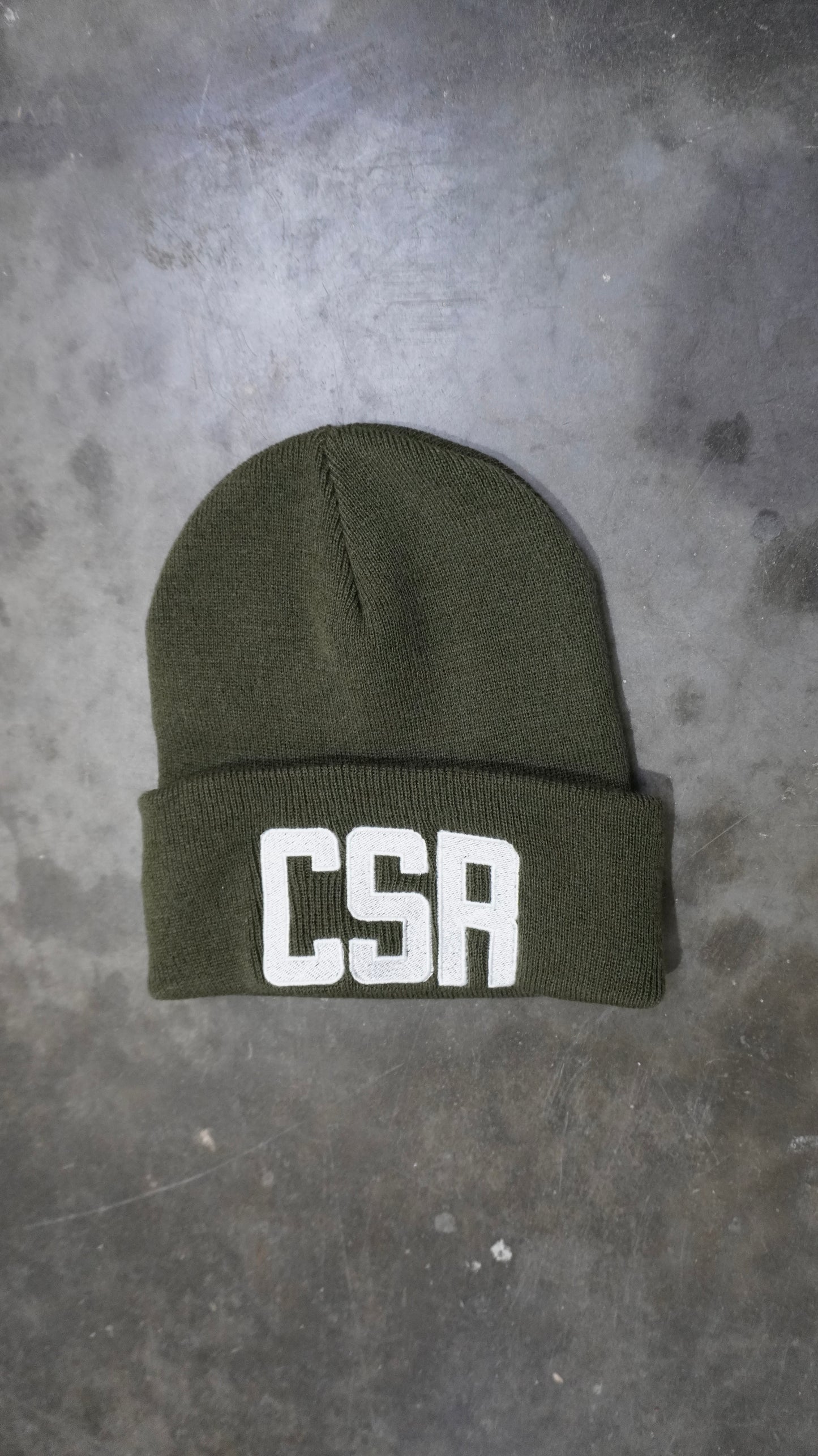 CSR Beanie Hat Unisex. OLIVE GREEN