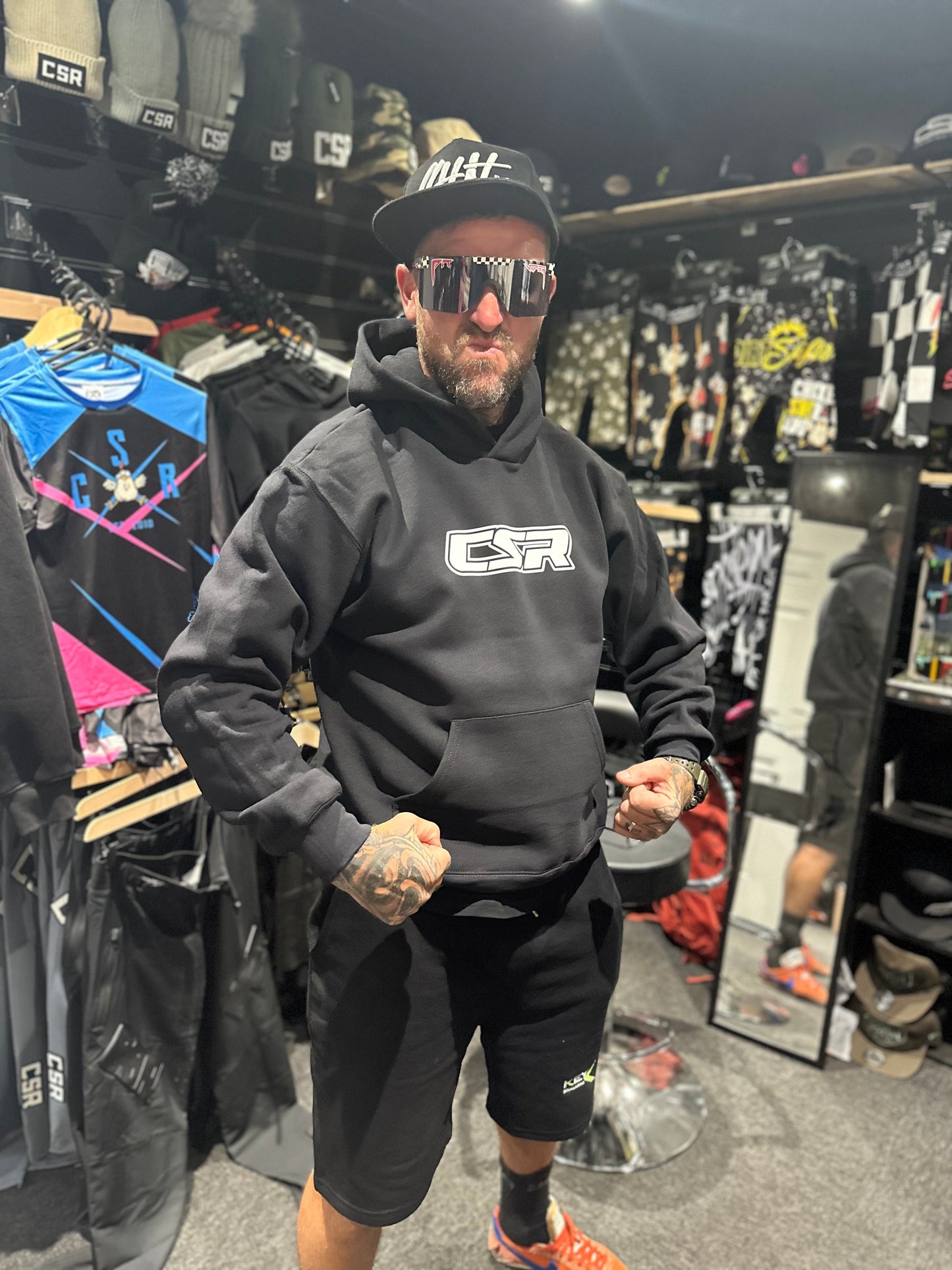CSR HEAVY WEIGHT HOODIE PREMIUM BLACK / WHITE