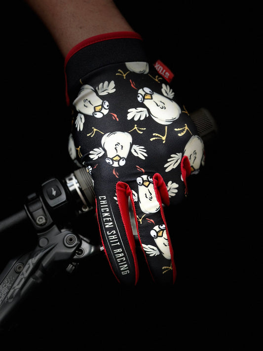 KIDS CSR MX GLOVES " STUX "  BLACK & RED. ( YOUTH SIZES )