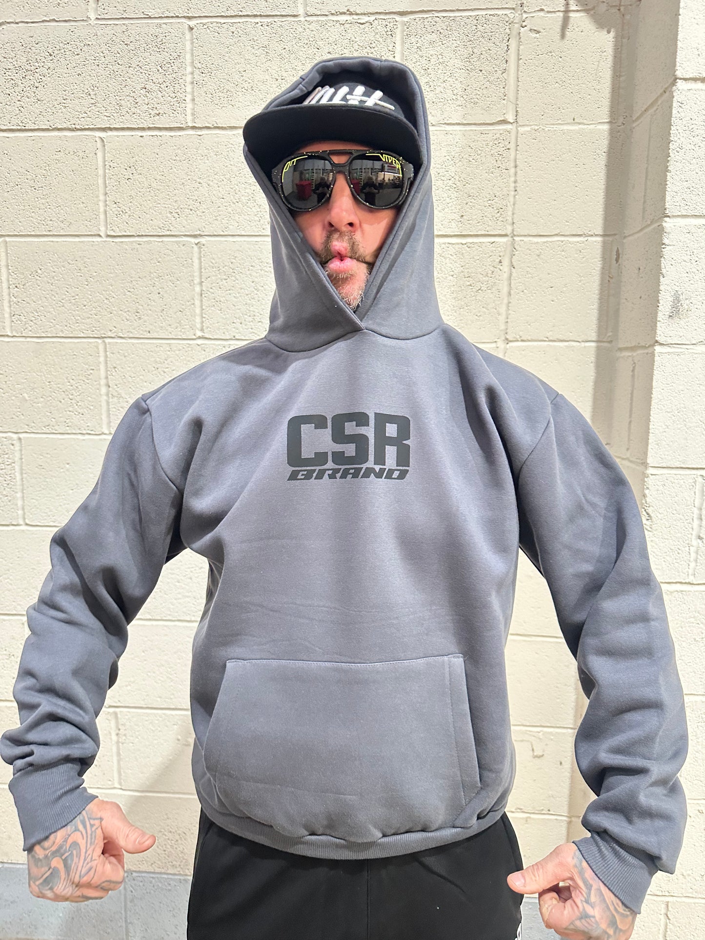 CSR BRAND HEAVY WEIGHT HOODIE PREMIUM GREY & BLACK