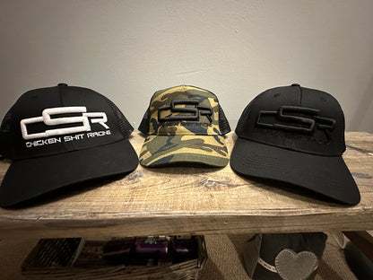 CSR 3D BASEBALL CAP TRUCKER STYLE  BLACK & WHITE