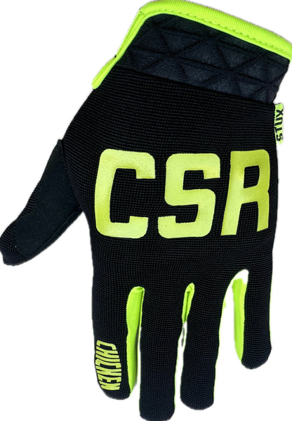 CSR GLOVES " STUX "  BLACK & FLO YELLOW ORIGINAL