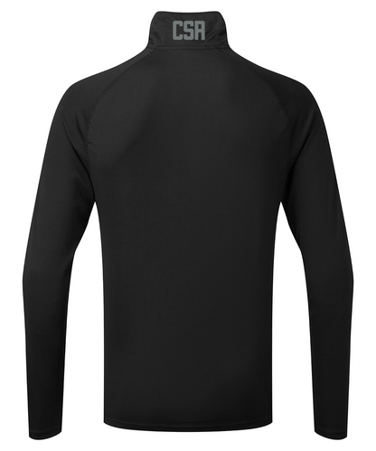 CSR QTR ZIP LONG SLEEVED PERFORMANCE BASE-LAYER SHIRT BLACK & GREY