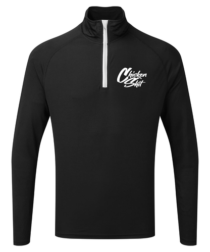 CSR QTR ZIP LONG SLEEVED PERFORMANCE BASE-LAYER SHIRT BLACK & GREY