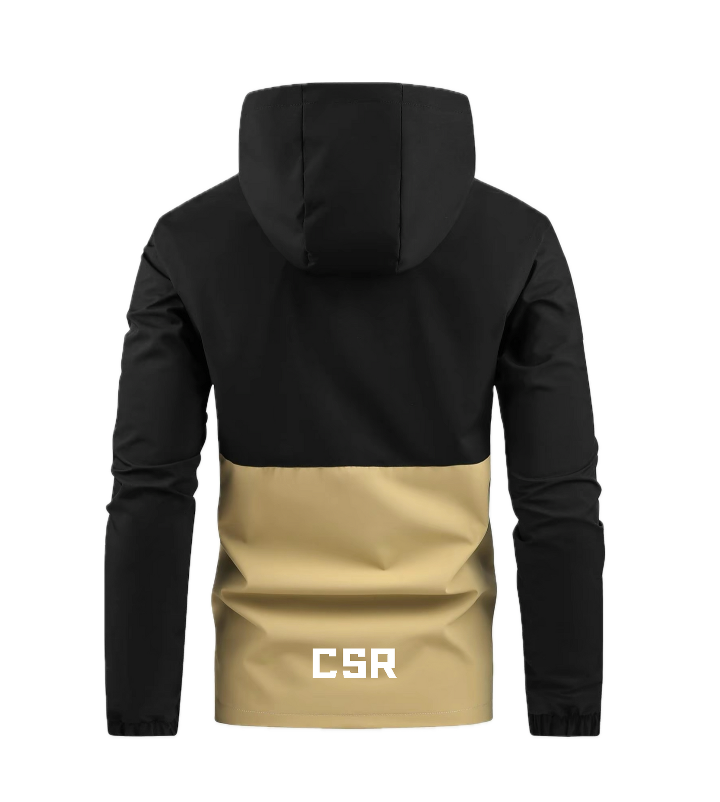 CSR STEALTH JACKET BLACK & SAND HOODED WATERPROOF