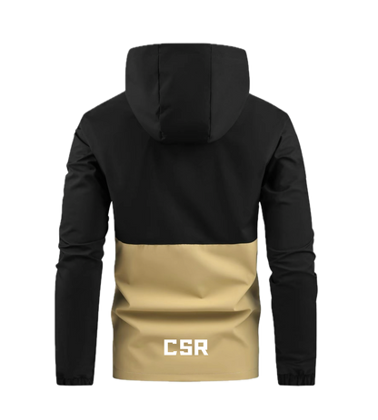 CSR STEALTH JACKET BLACK & SAND HOODED WATERPROOF