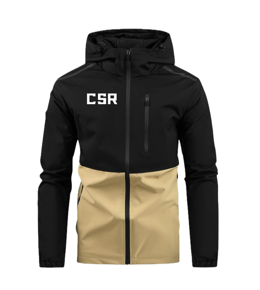 CSR STEALTH JACKET BLACK & SAND HOODED WATERPROOF