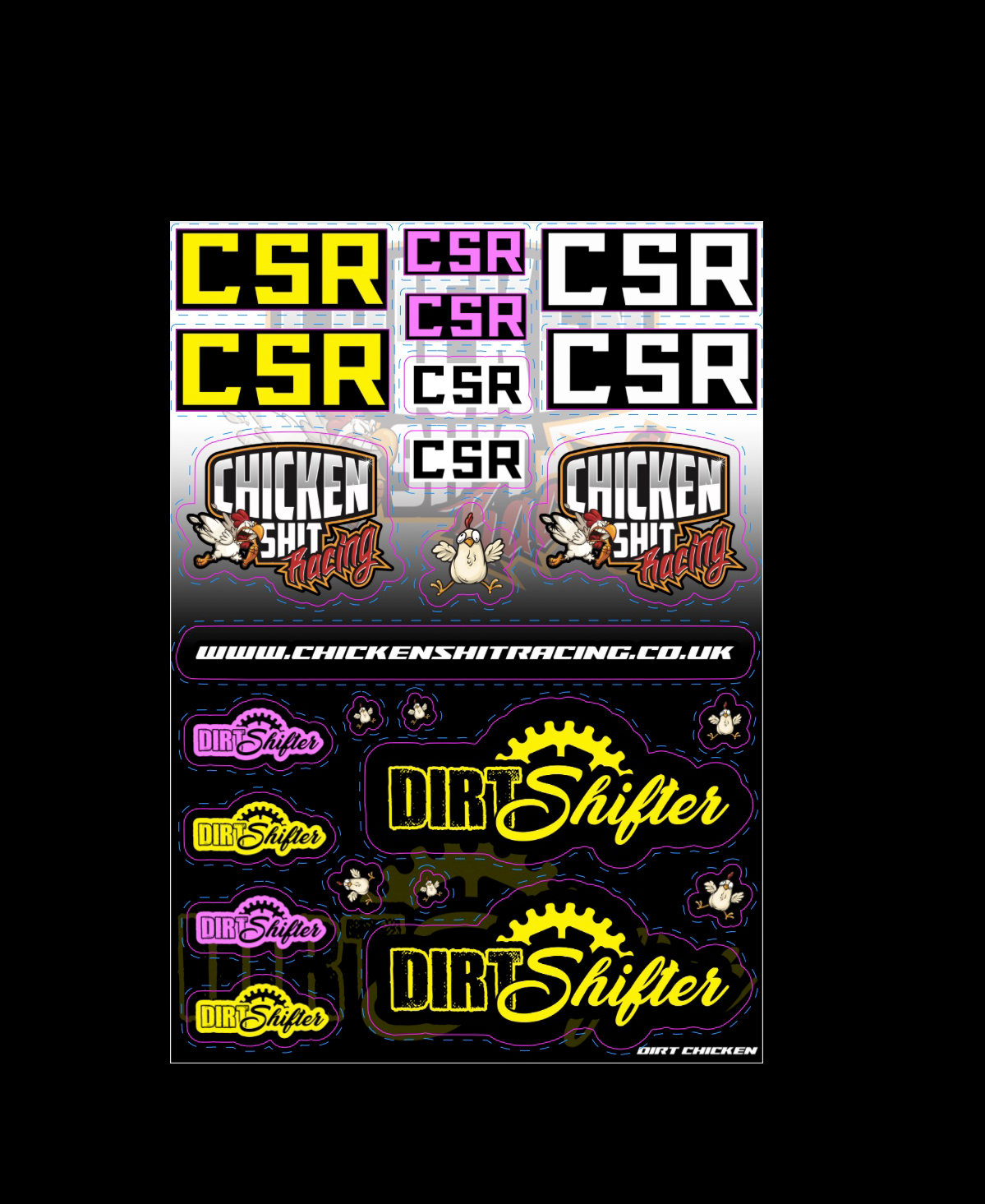 CSR / DIRT SHIFTER STICKER SHEET