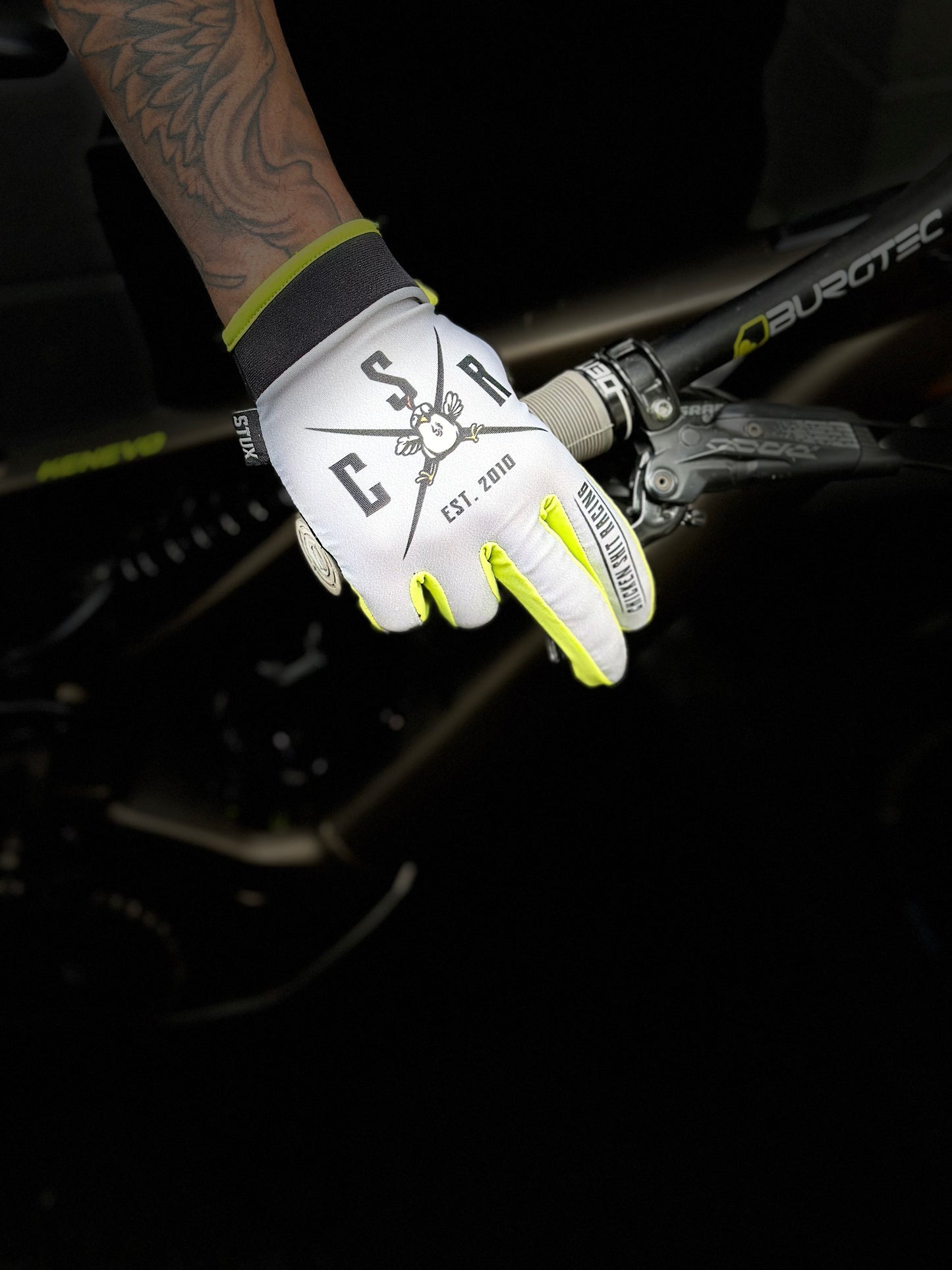 CSR MX GLOVES " STUX "  FLOW YELLOW & GREY